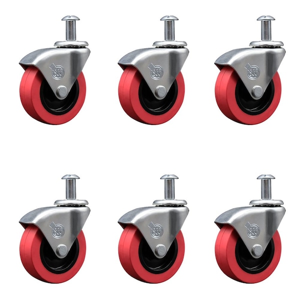 Service Caster Poly Swivel 2.5'' Low Profile Caster for Creeper Cart by, 6PK CREE-SCC-PGCREEP-6 - main
